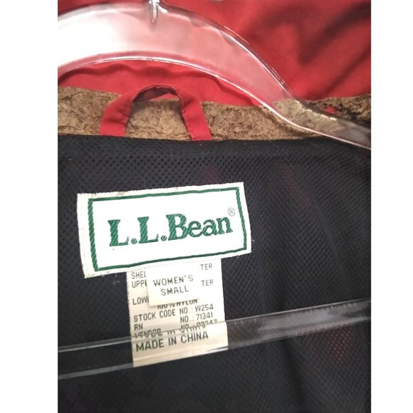 LL Bean Vintage 90's Nordic Womens Red Hooded Coat Full Zip Jacket Pockets Small - Picture 6 of 11